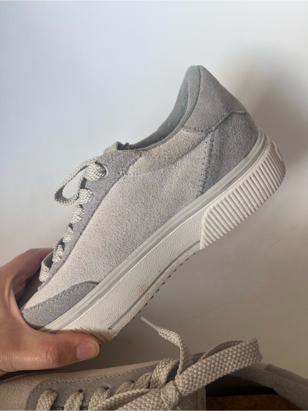 Reef Lay Day Lift Hidden Wedge Sneaker Women’s 8.5 Leather Gray White CJ6920 - Picture 7 of 9